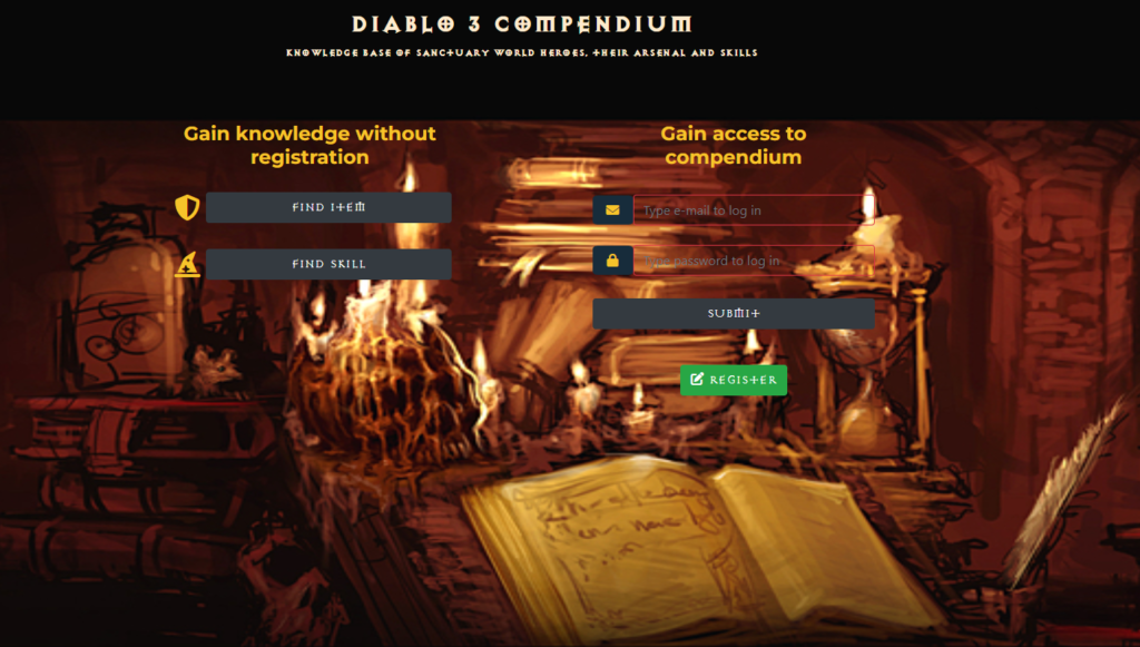 Diablo 3 Compendium index